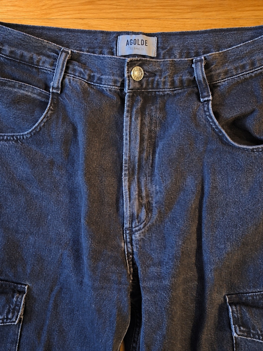 AGOLDE Cargo Jeans Washed Black Wide Leg Women’s Size 28; - Picture 5 of 9